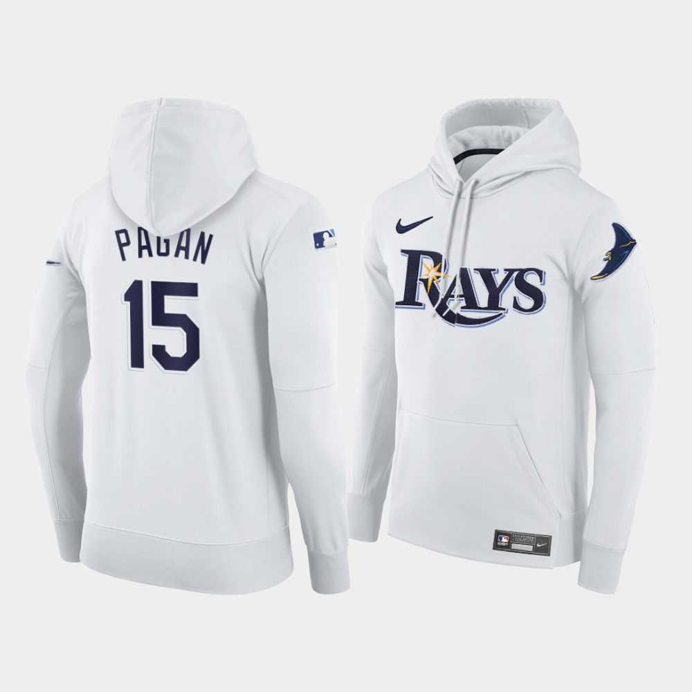 Men Tampa Bay Rays 15 Pagan white home hoodie 2021 MLB Nike Jerseys
